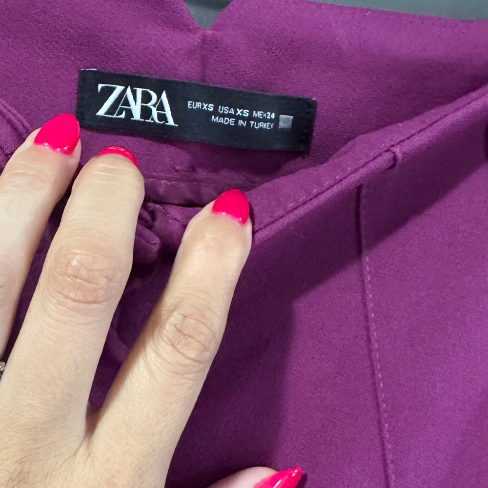 Zara Vibrant Purple Dress Pants Tailored High-Waisted